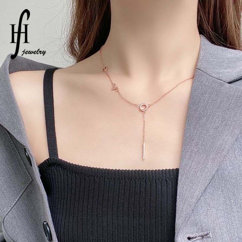 COD! kalung titanium wanita love juntai variasi anti karat import