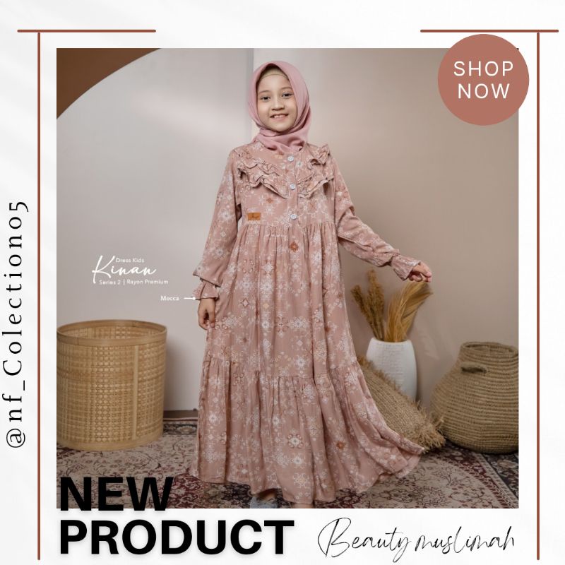 Kinan dress anak series 2 arrafi ori || dress rayon motif anak terbaru 2022 || terlaris cod