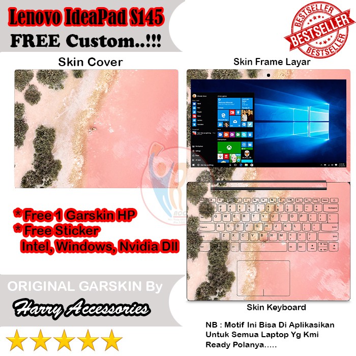 Original Garskin Laptop Full Body Lenovo IdeaPad S145 14inch Motif Resin Bisa Custom Gambar Kamu