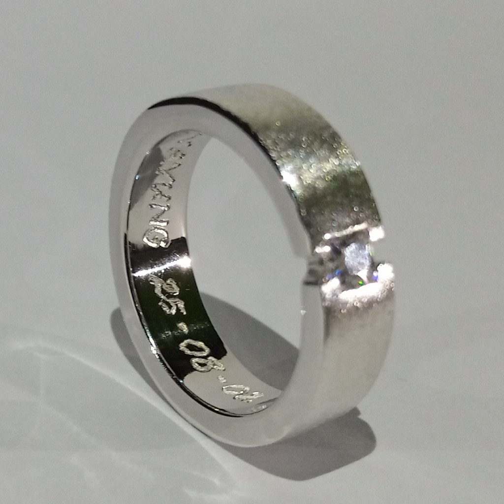 Garansi Silver Asli Cincin Perak Kasual Handmade Kawin Tunangan Nikah Gratis Tulis Ukir Nama Id113