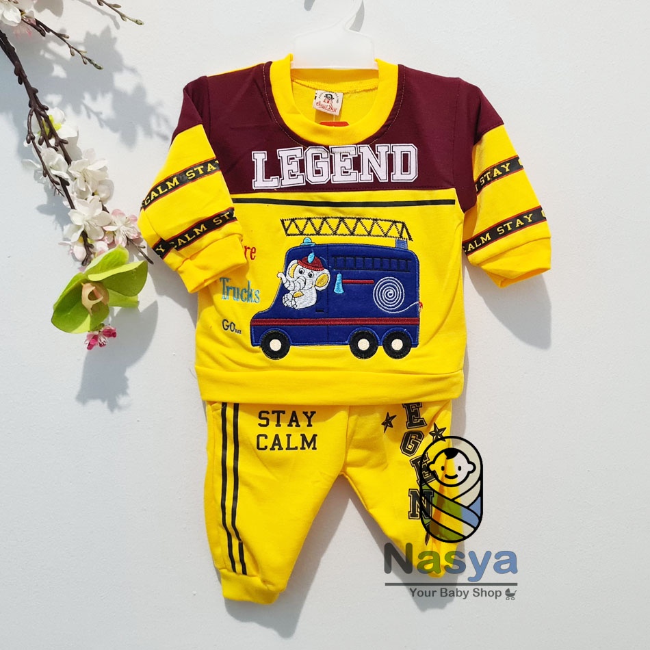 [SL-044] Setelan Baju Anak Laki-laki motif cartoon (0-3 bulan)