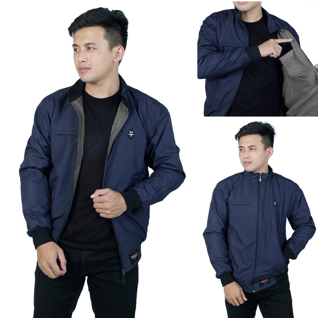 Jaket parasut pria taslan waterproof premium