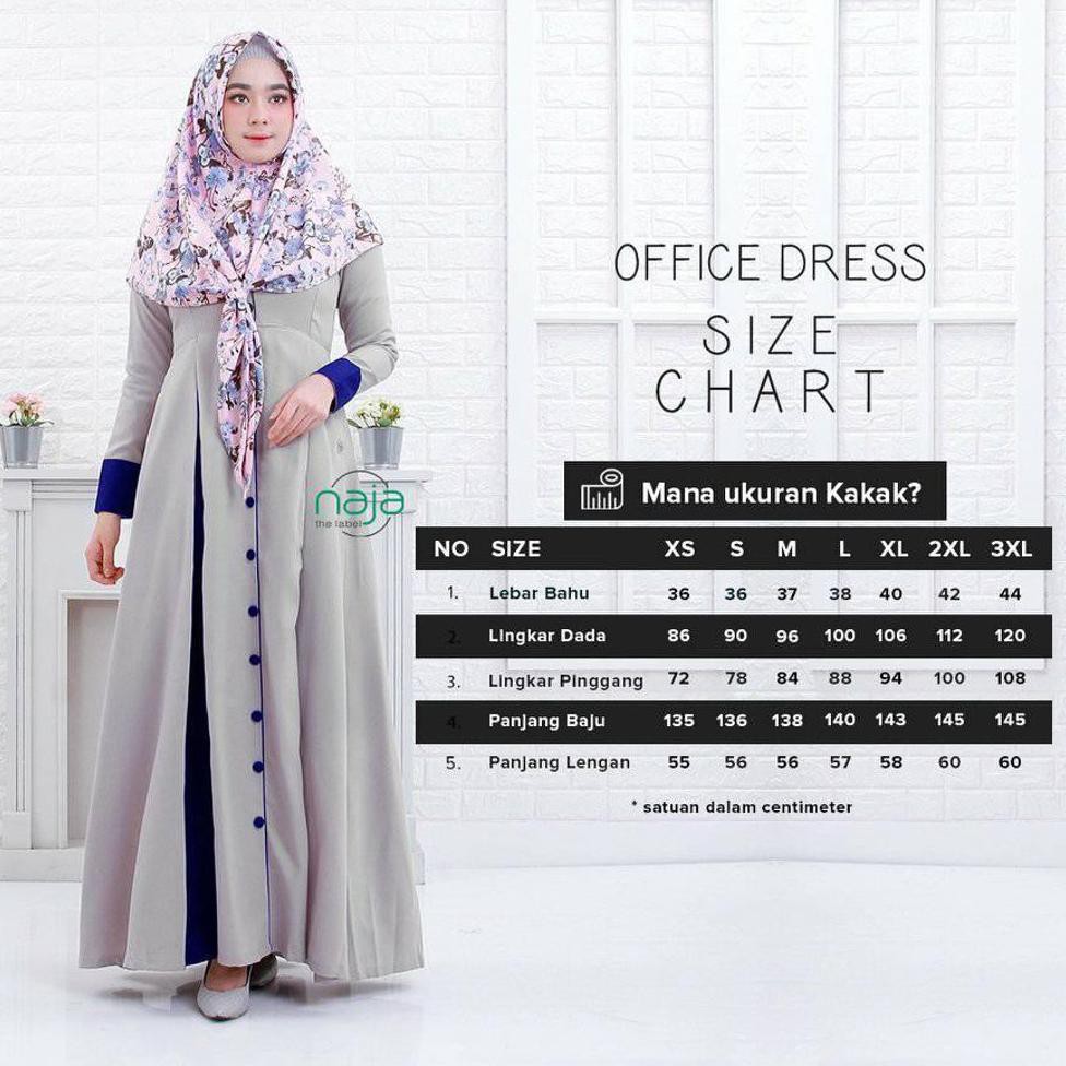PROMO OFFICE DRESS ALYA HIJAB BY NAJA SIZE S NAVY PINK DISKON
