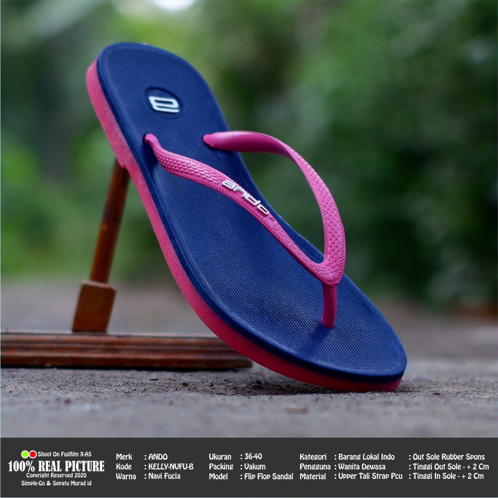 sandal jepit wanita flat ando KELLY original UK 36-40