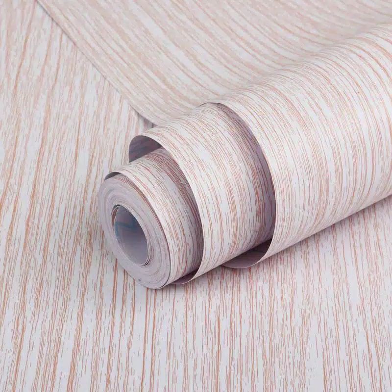 wallpaper dinding motif kayu cream naturak ukuran 45cm x 10m