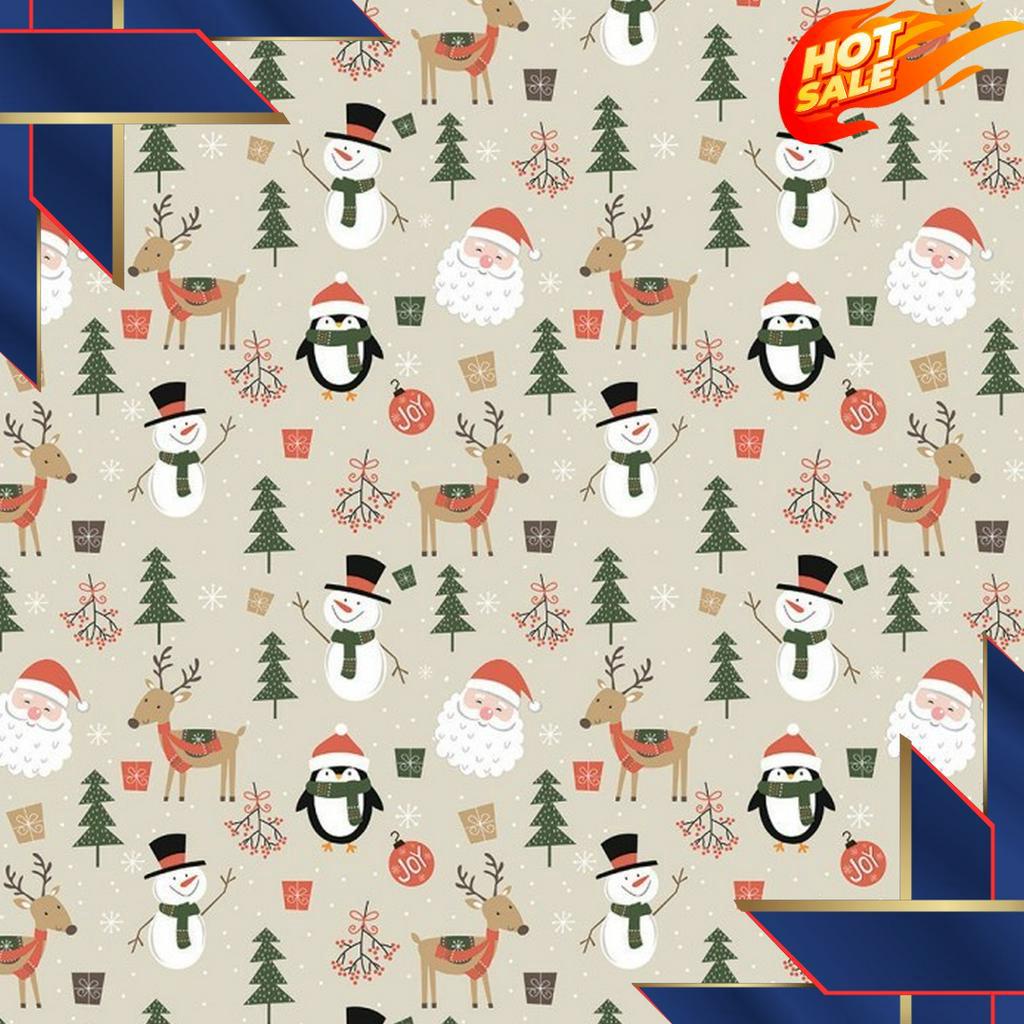 

DISKON BUY 3 GET 4 Kertas Kado Natal Harvest Wrap Paper Xmas Joyland Penguin