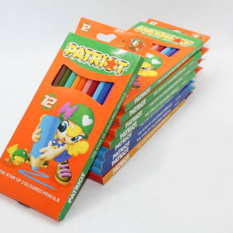 

12 Pensil Warna PANJANG/PULAS PANJANG PATRIOT