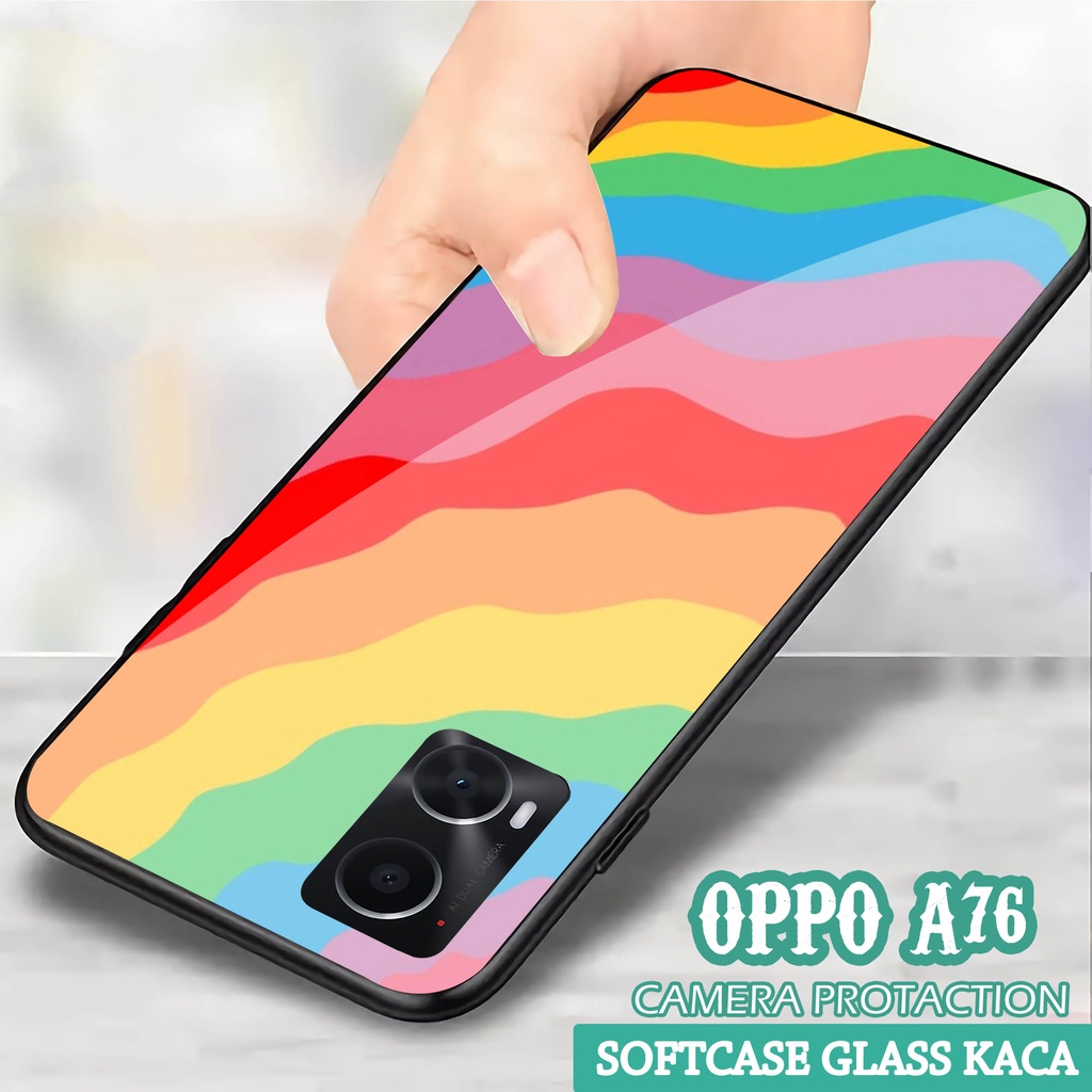 Softcase Glass Kaca OPPO A76 - Casing HP OPPO A76 [ S61 ].