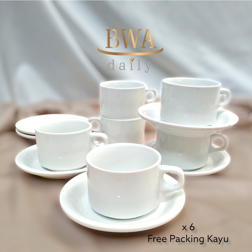 Cangkir Set isi 6 SANGO Polos Stackable