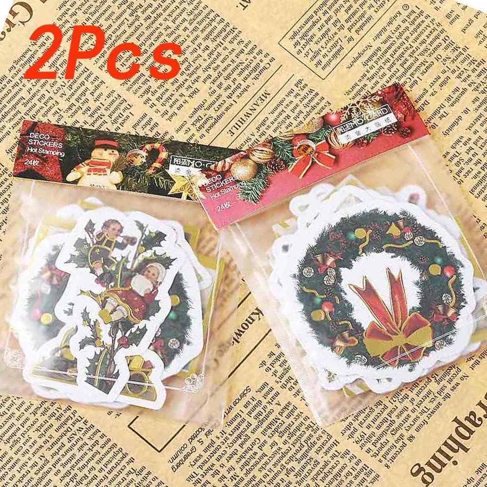 Populer 48pcs/lot Stiker Kertas Diy Label Stationery Merry Christmas