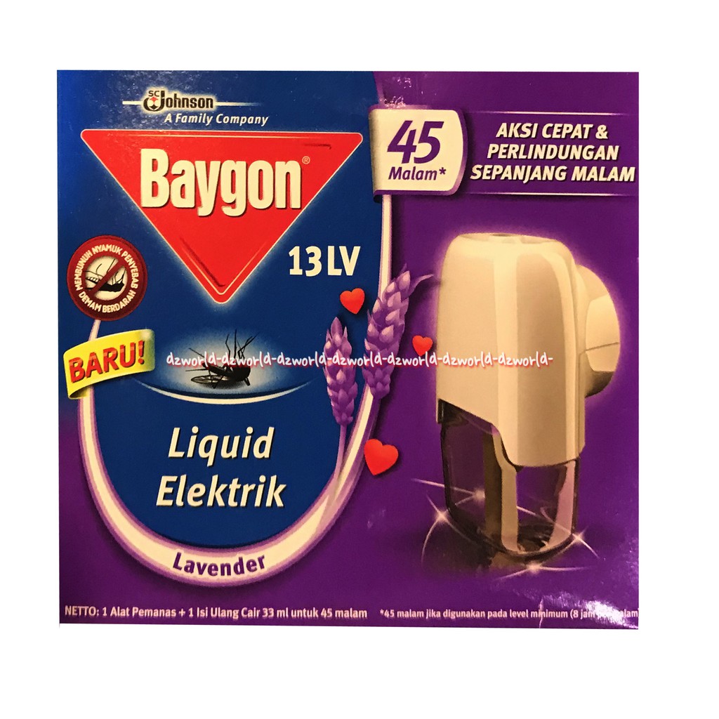 Baygon Liquid Elektrik Wangi Lavender 30 malam Obat Nyamuk Colok Wangi Lafender 30Malam Obat Nyamuk Listrik Cair Model Colokan Baigon Bay Gon