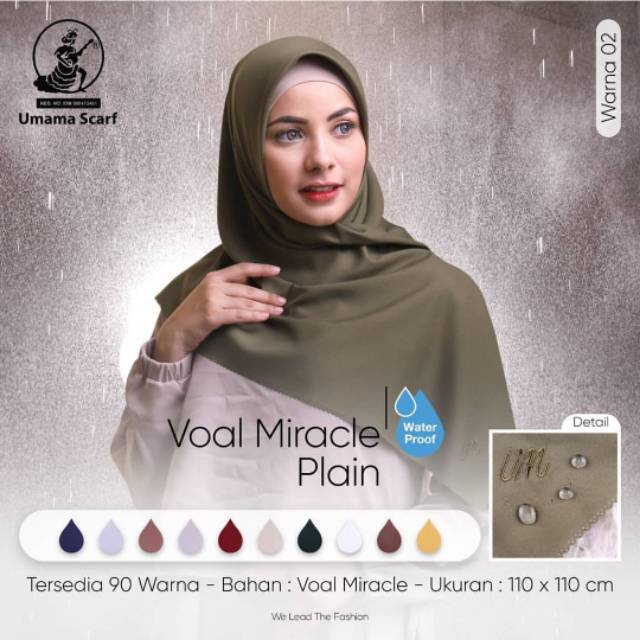 [GROSIR 10PCS] SEGIEMPAT VOAL MIRACLE PLAIN LASER CUT UMAMA SCARF / JILBAB SQUARE VOAL PREMIUM LC