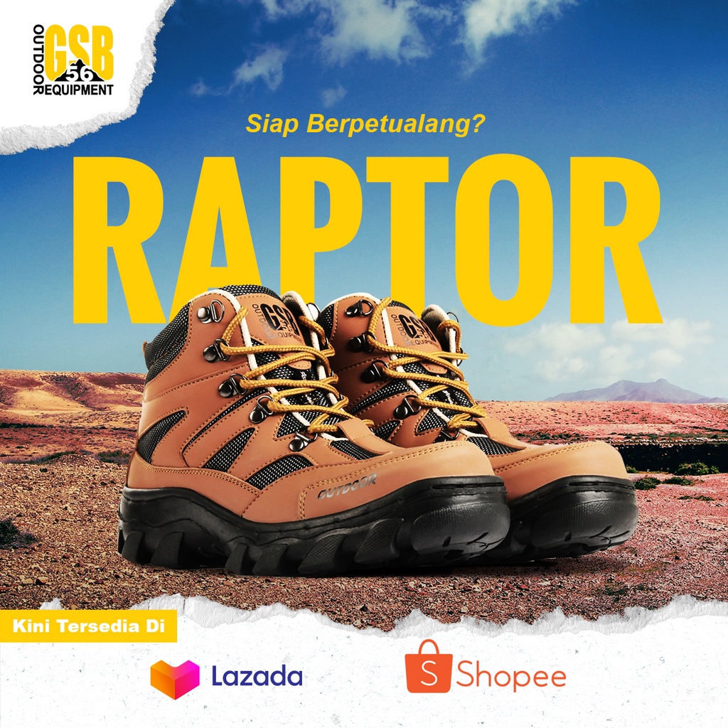 Sepatu Safety Boots Pria GSB-56 Original Raptor Sepatu Outdoor Sepatu Hiking Sepatu Sefty Boot Bisa 