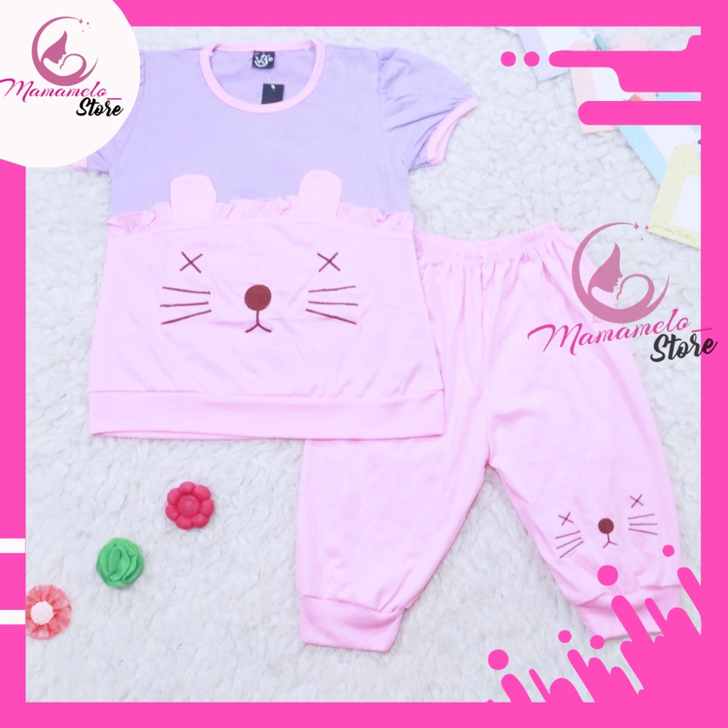[EXPORT QUALITY] BAJU SETELAN BEARS 7-10 TH - SET KAOS CELANA HARIAN ANAK PEREMPUAN KOREA KARAKTER