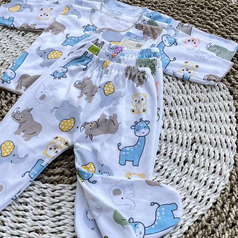 3 PCS Baju Bayi Lengan Panjang + Celana Panjang Bayi Baru Lahir Baju Bayi Setelan Warna Kuning Celana Bayi Newborn Bayi Hadiah Lahiran Bayi DNW BABY