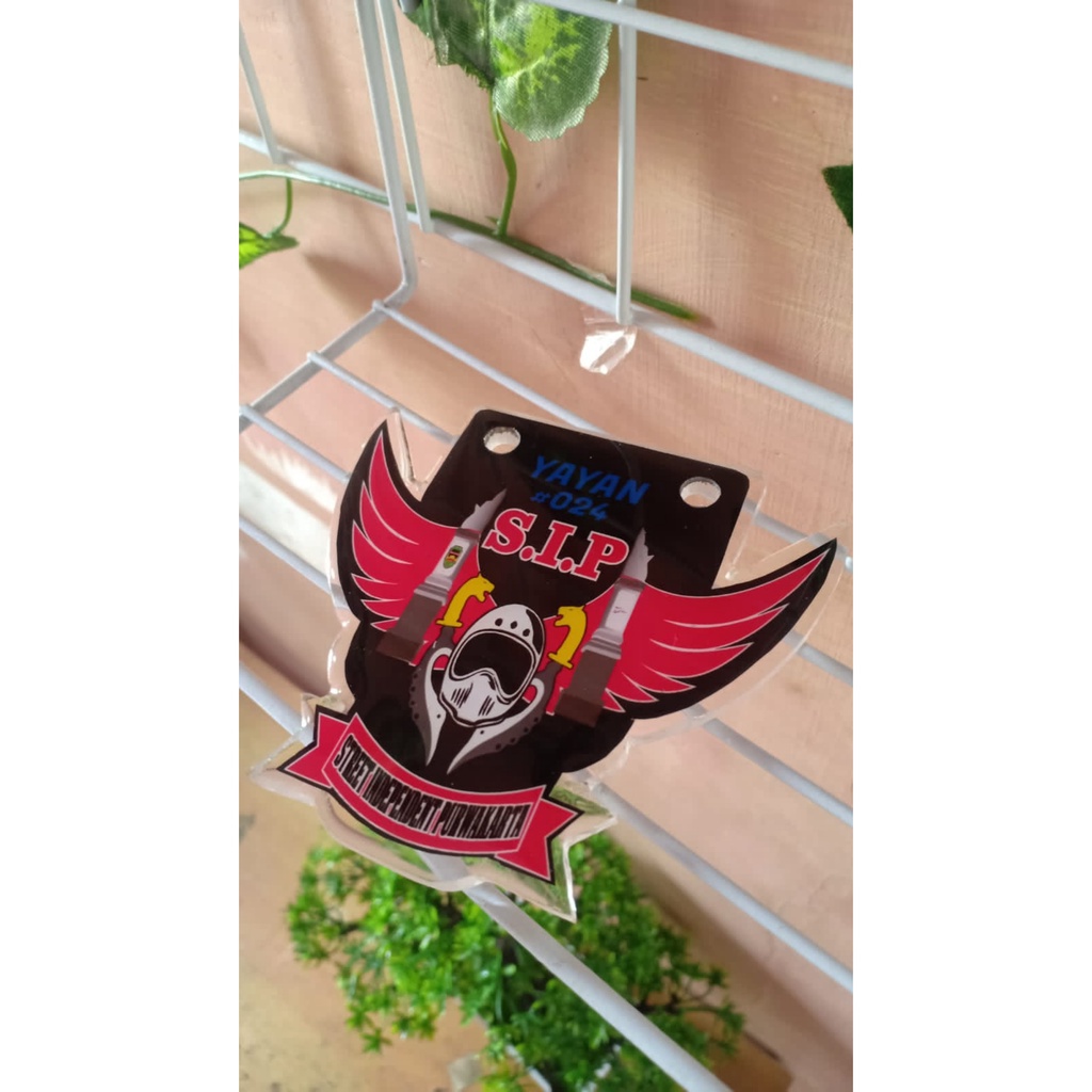 PENENG MOTOR MOBIL SEPEDA CUSTOM SATUAN BAHAN AKRILIK/EMBLEM AKSESORIS CLUB MOTOR/GANTUNGAN MOTOR