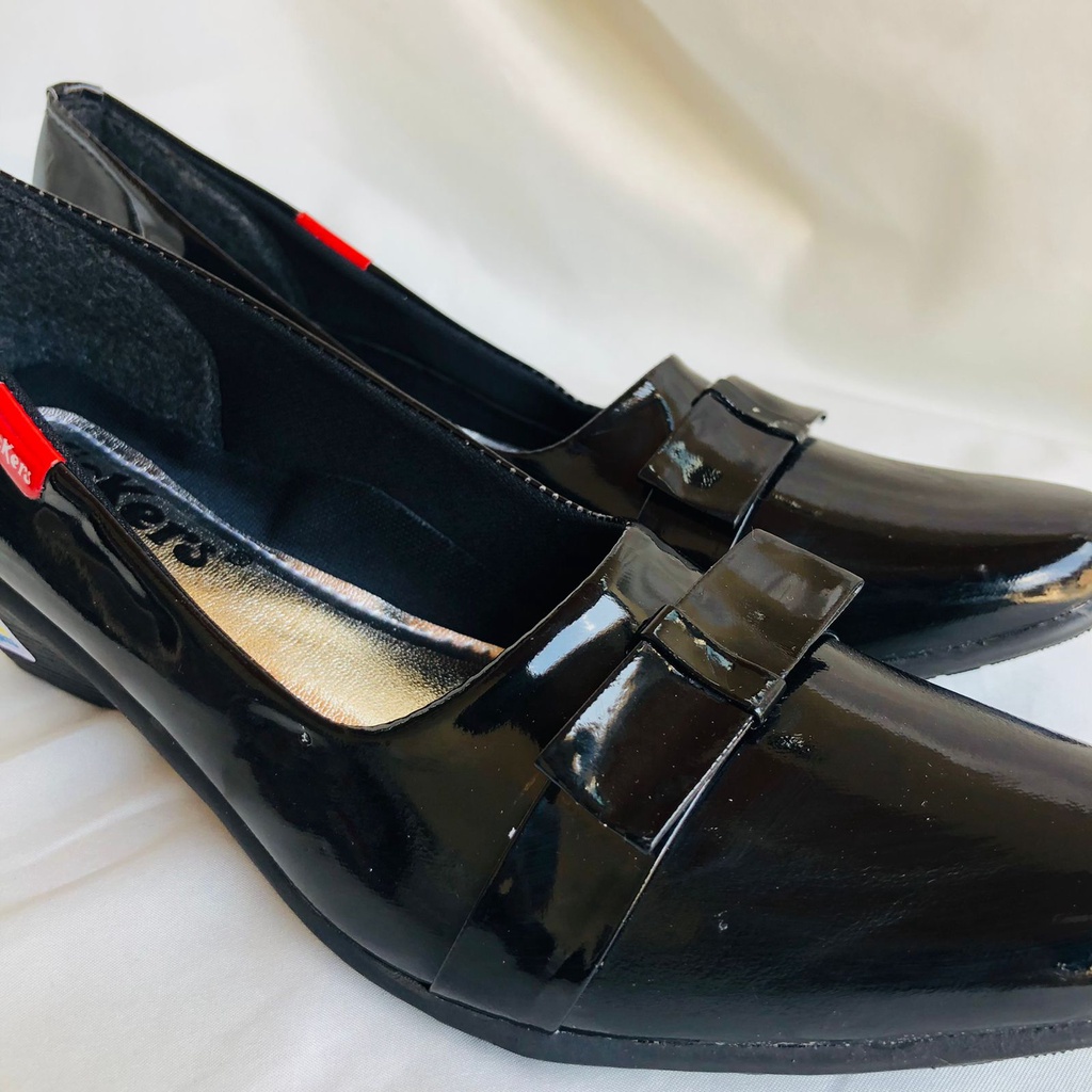 SEPATU PANTOFEL D22 1 WANITA cewek kantor hak hitam termurah kulit sintetis TERLARIS Sepatu Wanita Pantofel Paskibra Sekolah Hak 3cm sepatu kerja wanita / sepatu pantofel wanita  sepatu pantopel sepatu slip on wanita sepatu kerja sepatu kantor