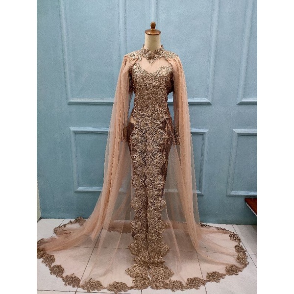 gaun pengantin/gaun pengantin mewah/baju akad nikah