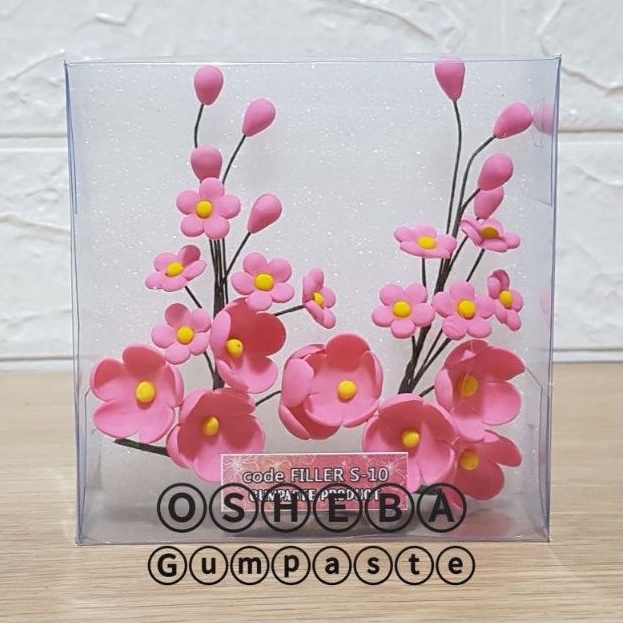 

[osheba] gumpaste bunga filler S 10 warna pink tua isi 2 rangkaian