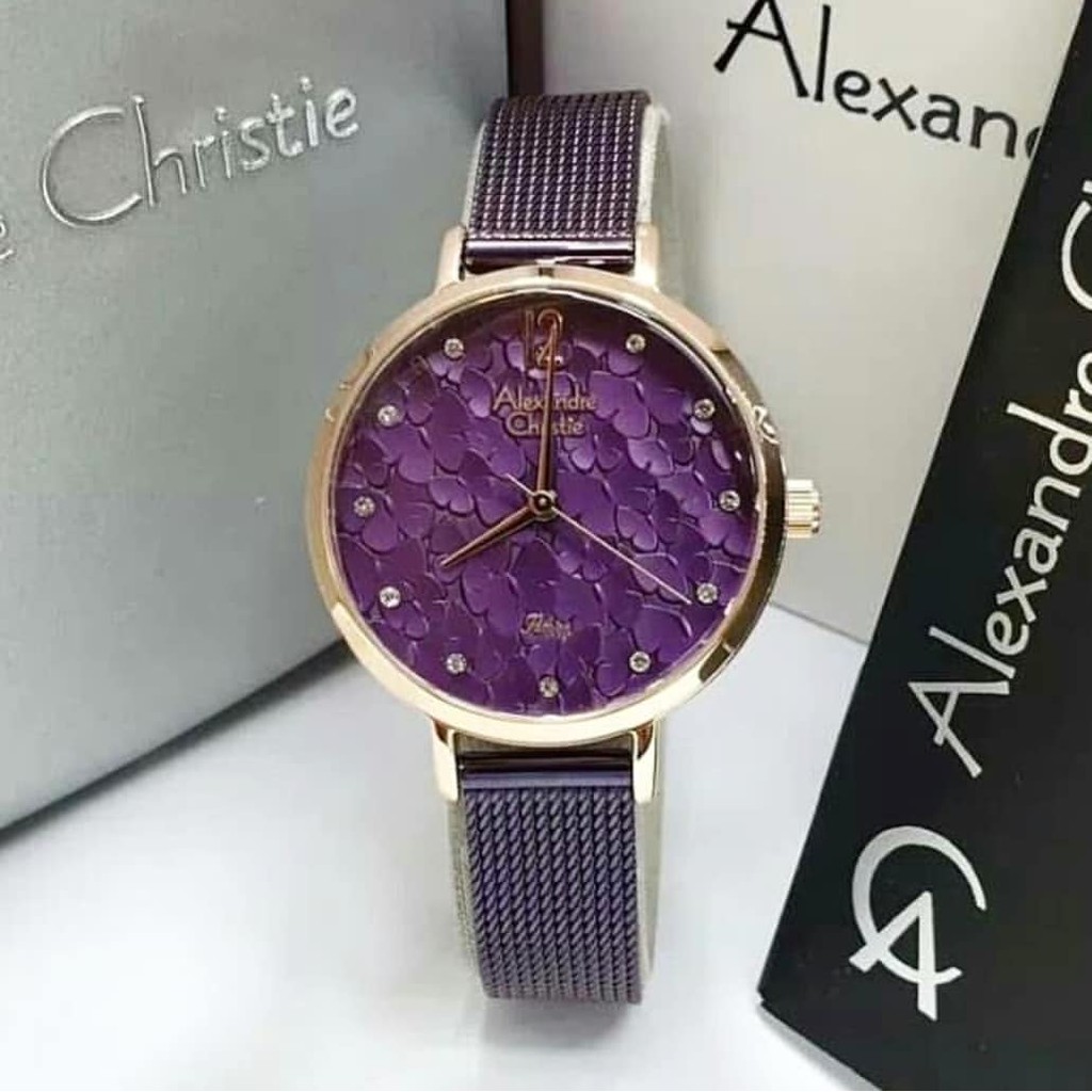 Alexandre christie original ac2728 Stainless steel ungu rosegold
