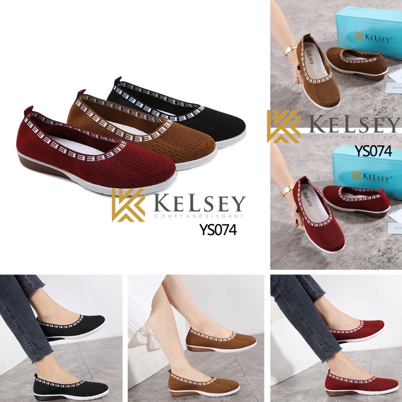 (GRATIS ALAS KAKI) NICOLE SEPATU KELSEY YS074 SEPATU FLYKNIT FLAT SHOES