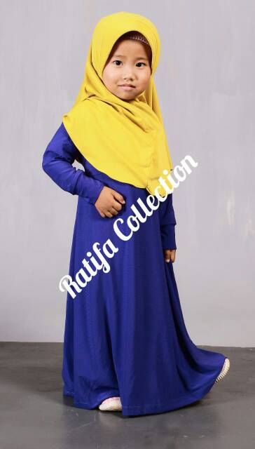 Gamis Jersey Anak Usia 11-12tahun polos tali samping.Ratifa collection