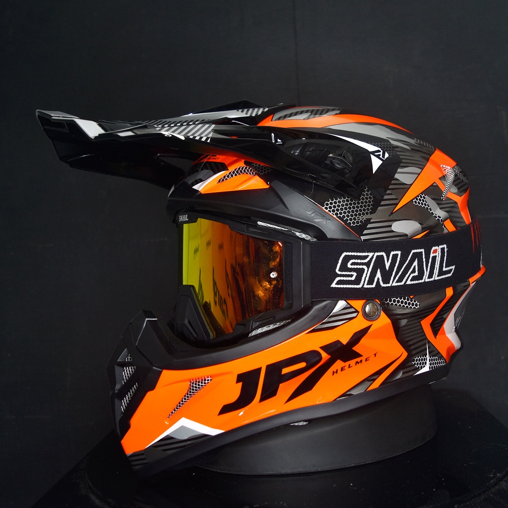 HELM JPX CROSS_FOX1 X35 - FLUO RED GLOSY  PAKET GANTENG GOOGLE SNAIL HELM JPX KLX ORIGINAL HELMET MOTO TRAIL SUPERMOTO HELM FULL FACE MOTO CROSS TERBAIK-MX40 MATT BLACK/RED