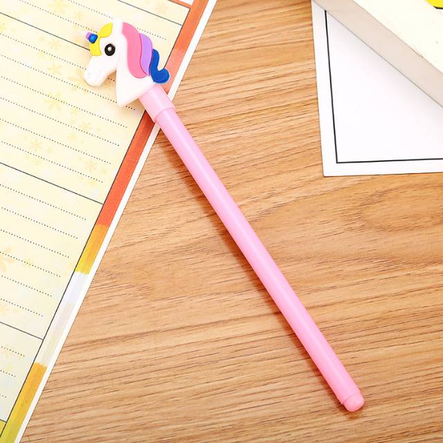 Bolpoin Unicorn Bolpoin Gel Pulpen Unicorn Cewek Sekolah Pink Lucu Karakter Korea