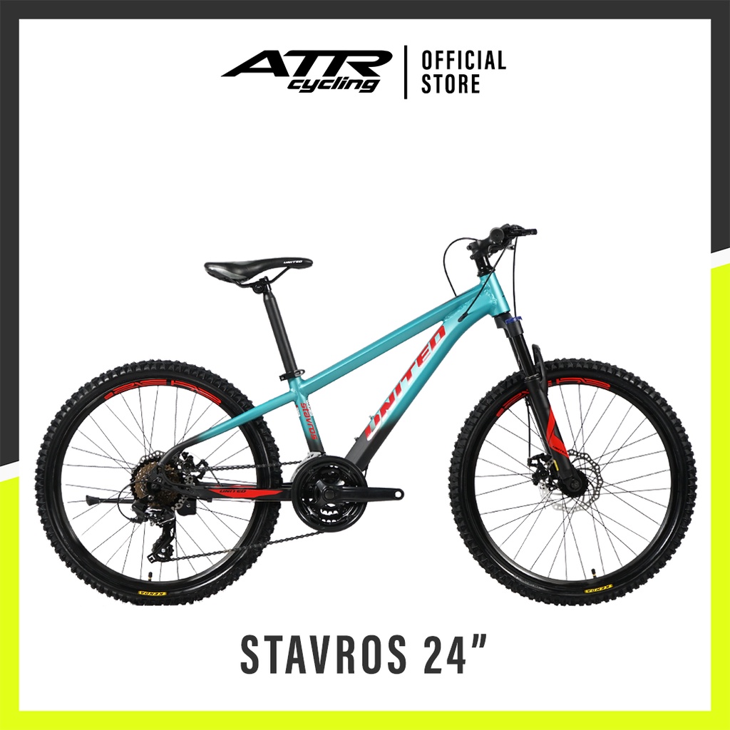 SEPEDA GUNUNG  MTB AL 24-24SP UNITED STAVROS 24(21) GN BK