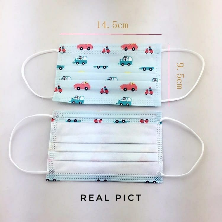 1bungkus Isi 10pcs Masker Anak Earloop Disposible Mask Motif Lucu Masker Tali Kuping Anak Motif