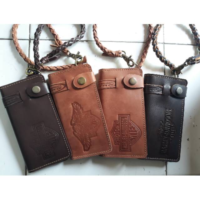 Dompet kulit model harley tali anyam