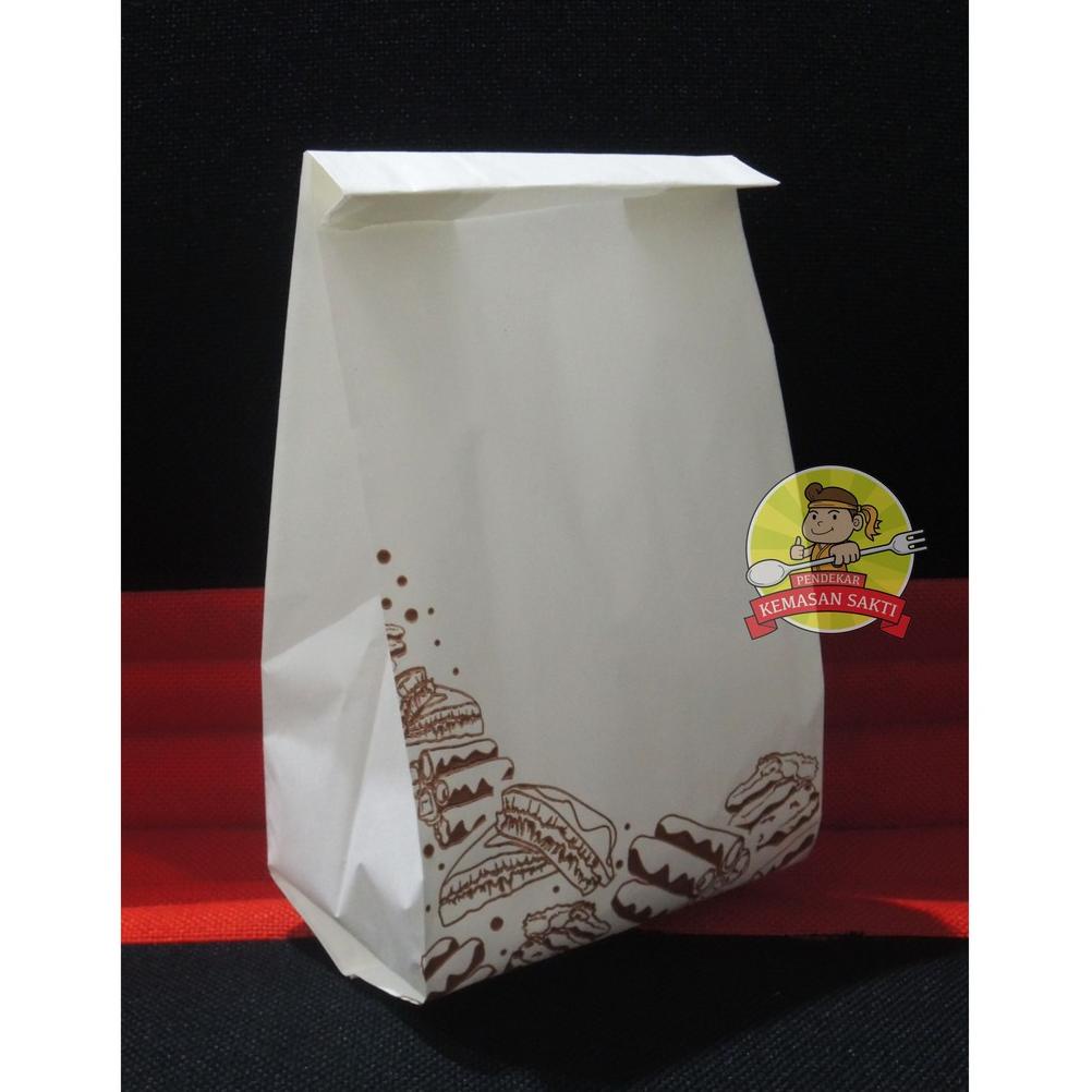 

(Isi 100) Paper Bag / Kantong Kertas Putih Motif 13X8X24 Murah Terlaris