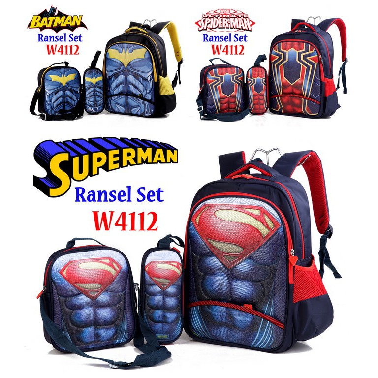 SV - Bag Ransel Set W4112 Backpack Fashion Anak Laki-Laki