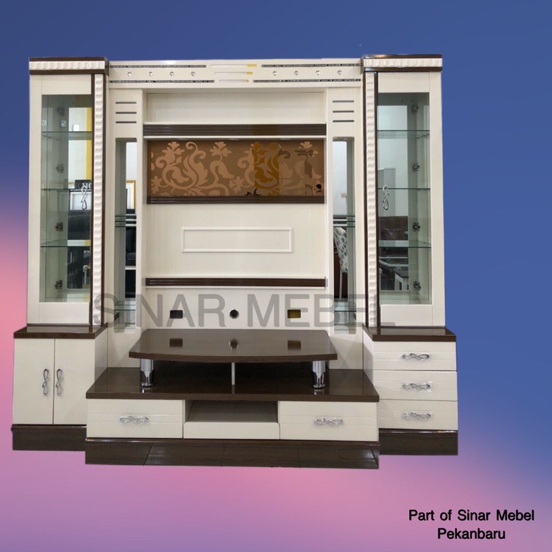 Bofet tv/Rak tv/Lemari tv/Wall Unit Import coklat