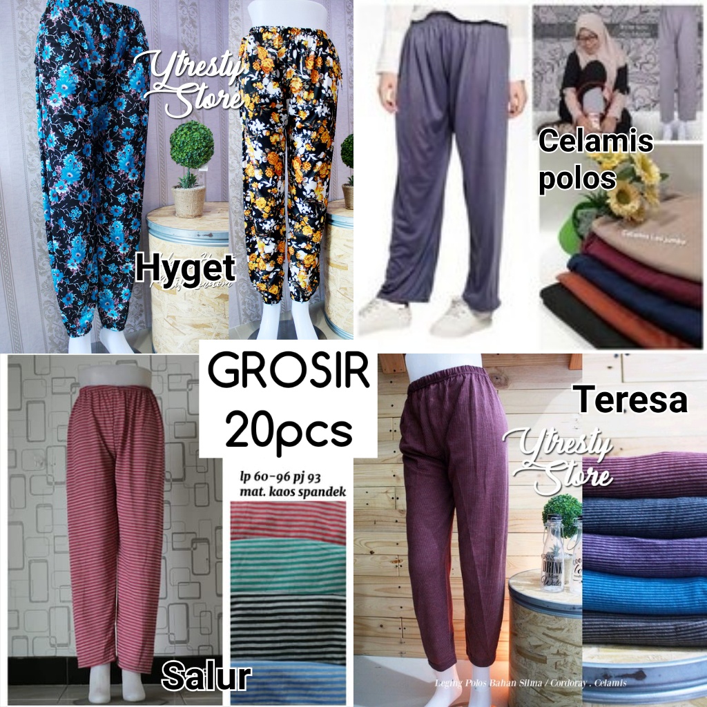 [GROSIR 1] PAKET USAHA - Legging Celamis Inner Pants Wanita Dewasa Panjang Jumbo / Bawahan Muslimah