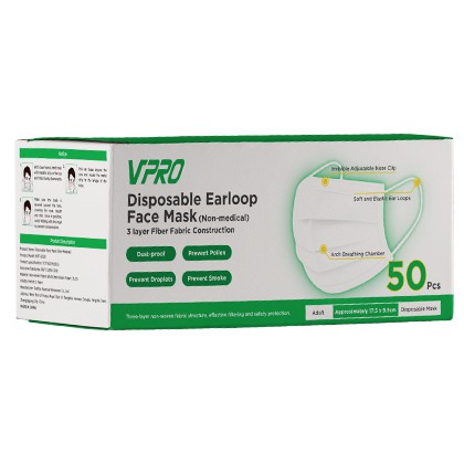 MASKER VPRO DISPOSABLE EARLOOP FACE MASK ISI 1PCS / 5 PCS