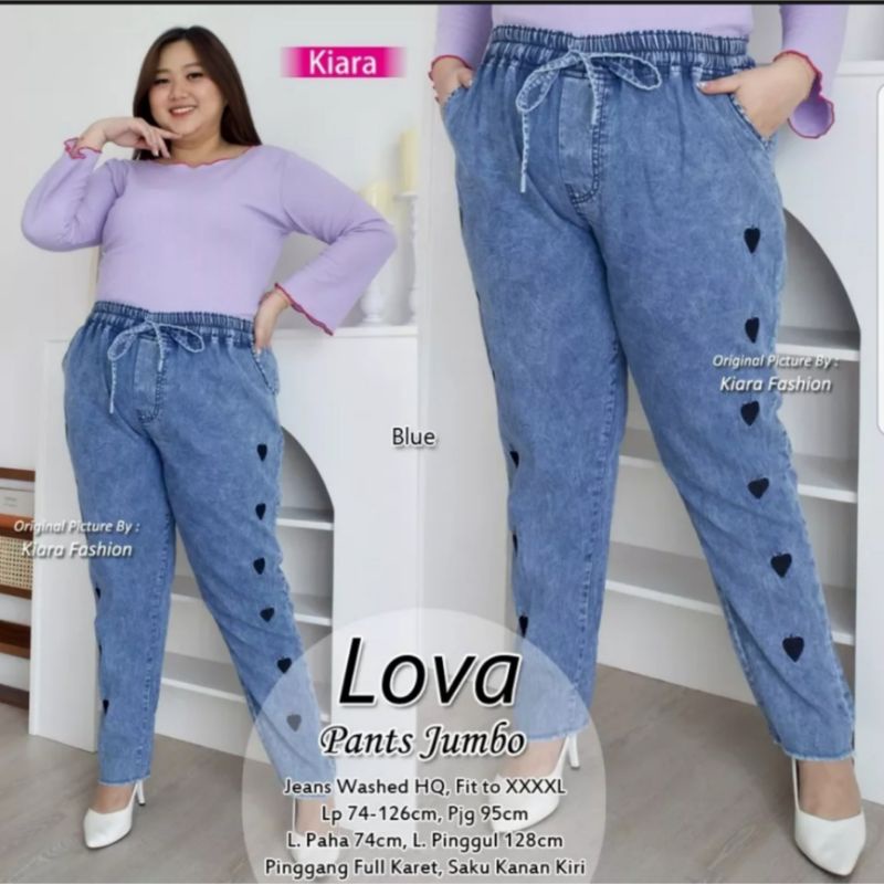 Celana Baggy Jeans Wanita Exstra Super Jumbo Snow Line Bahan jeans denim muat bb 70-120kg bawahan wanita Big Jumbo