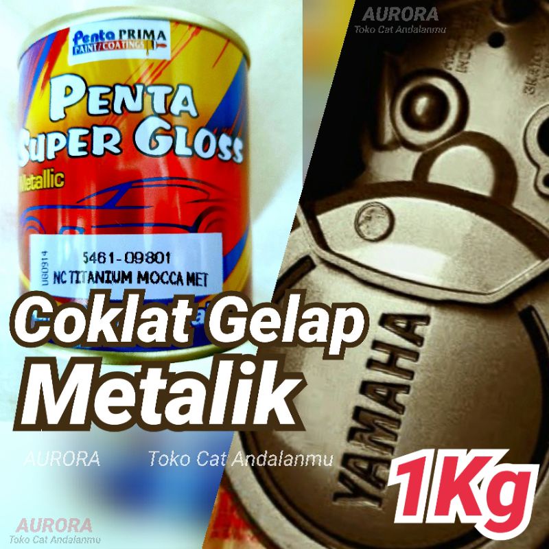 Cat Lemah Teles 1Kilo Penta Super Gloss Titanium Mocca Metallic Magnesium Moka Maknesium Metalik Cok