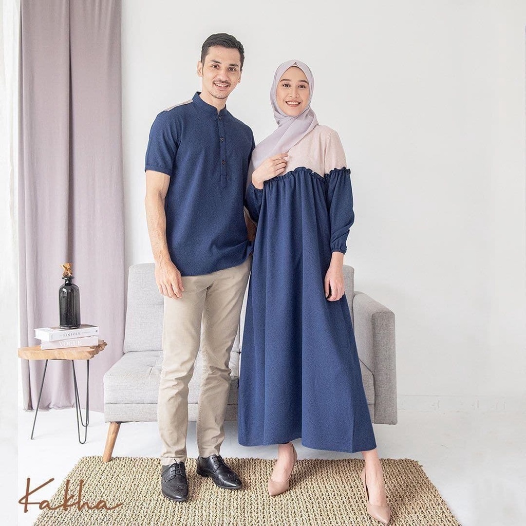 COUPLE KELUARGA MUSLIM BAJU SARIMBIT KELUARGA &quot;KAKHA SERIES' TERLARIS AYAH IBU ANAK LEBARAN SYAR'I BAJU KOKO PRIA GAMIS ANAK