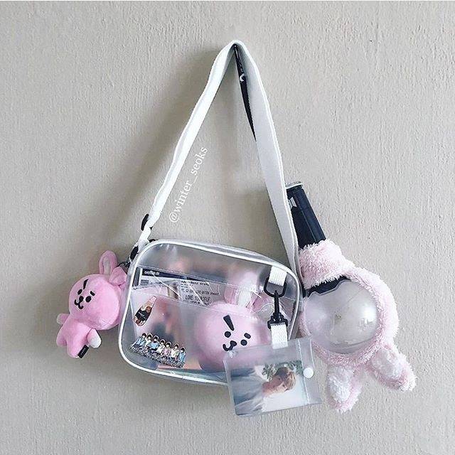 [SALE] TRANSPARENT JELLY PVC SLING BAG BT21