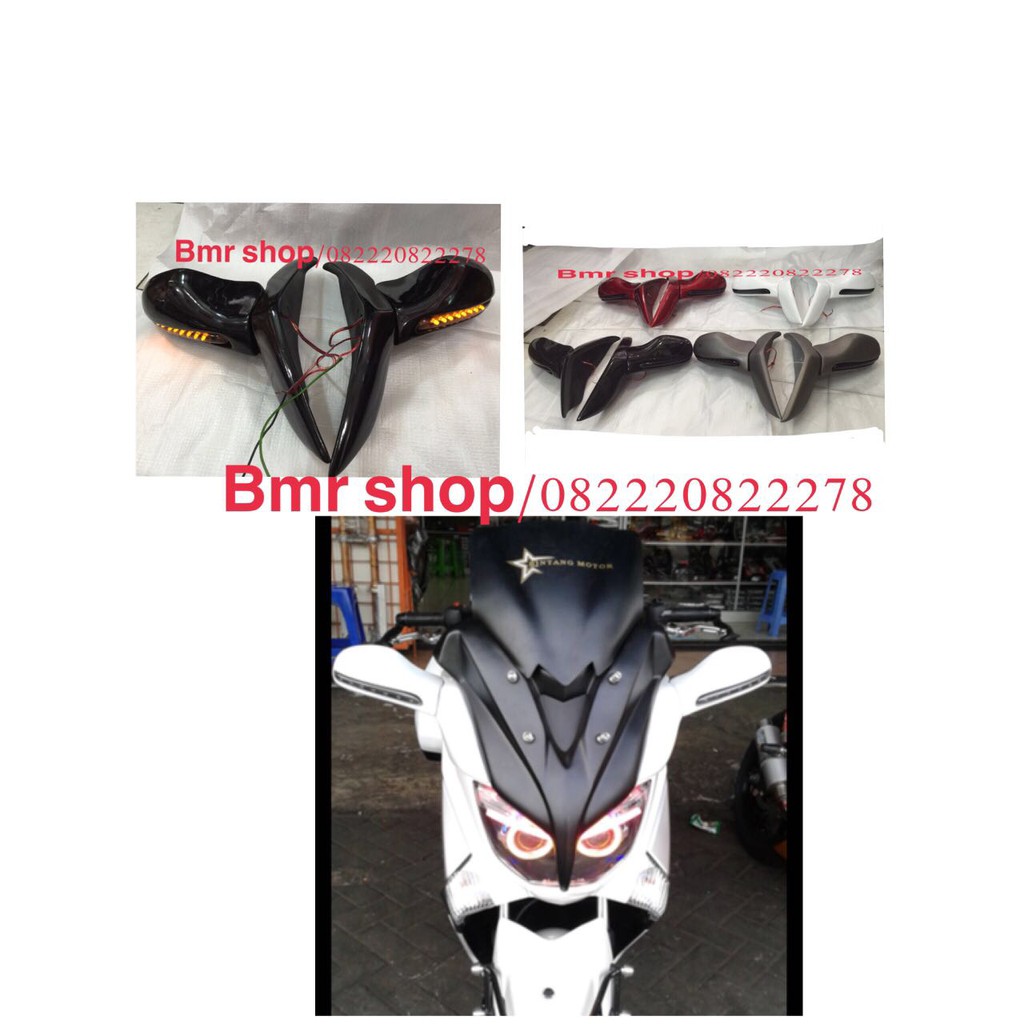 paket modif nmax/sidebox/side box/box samping nmax dan spion lipat+sen