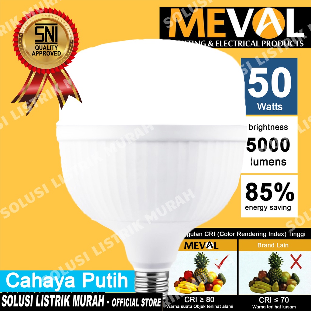 MEVAL Eco Lampu LED Kapsul 50W Putih