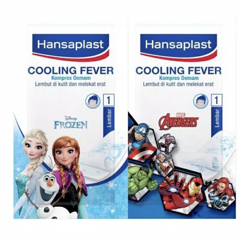 Hansaplast Cooling Fever 1box/10pcs [isi Frozen 5 + Avengers 5]