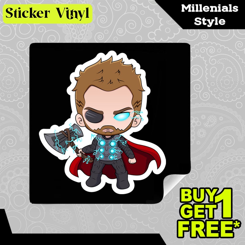 

Stiker Sticker Chibi Thor Marvel Avengers Infinity Wars Aesthetic Bahan Vinyl Satuan Anti Air