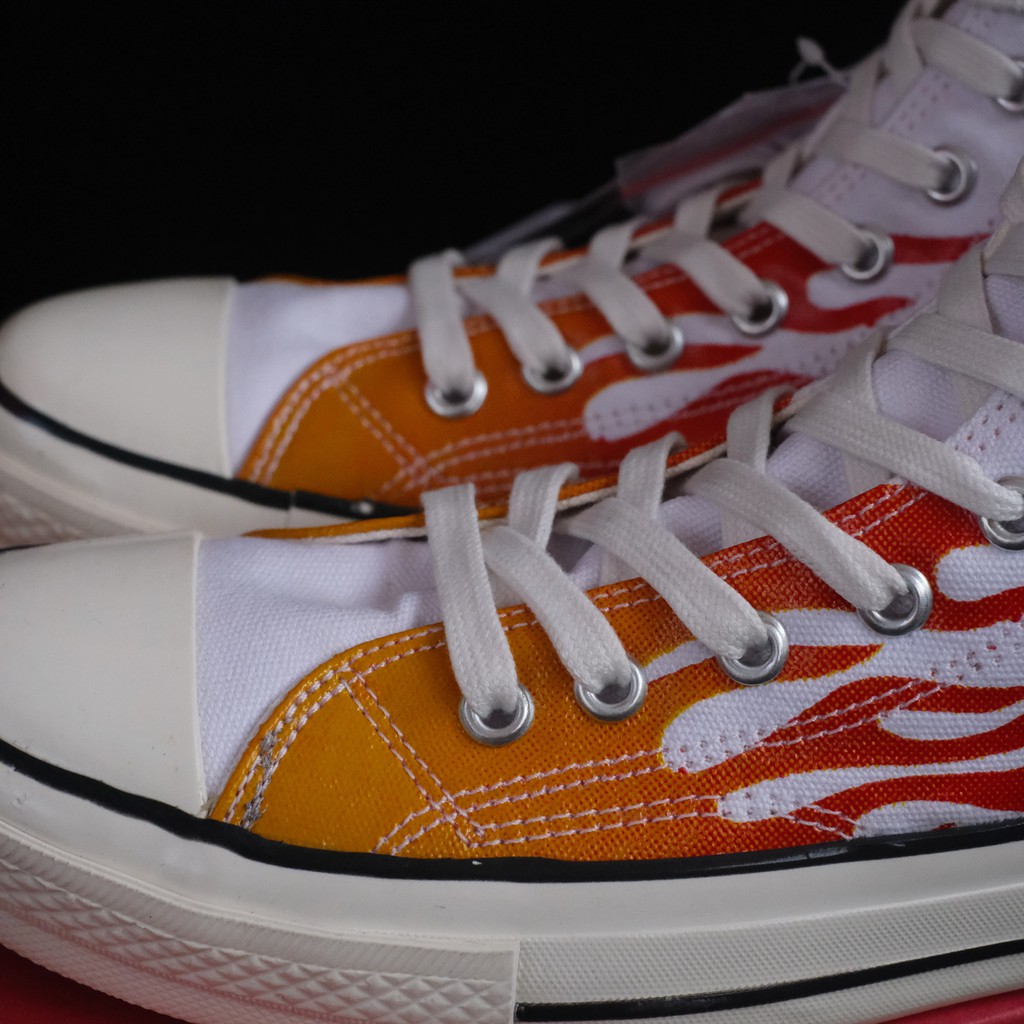 CONVERSE FLAME HIGH WHITE RED MOTIF 70S EGRET