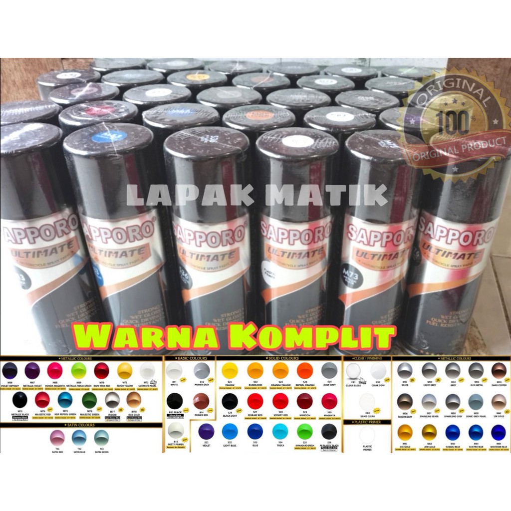 Pilok Sapporo Ultimate Hitam Clear Silver Putih Gold dan Warna lain 400mL