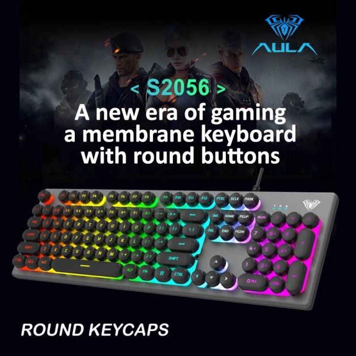 Keyboard Gaming Membrane AULA S-2056 Round- AULA S2056