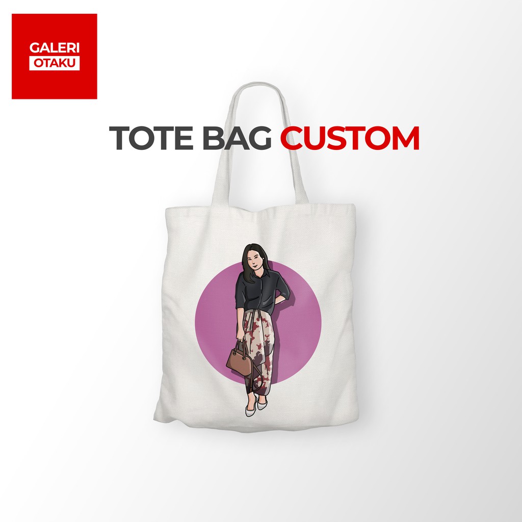 Galeri Otaku - Totebag Kanvas Custom Sublime - Totebag Resleting Kanvas Premium Grade A