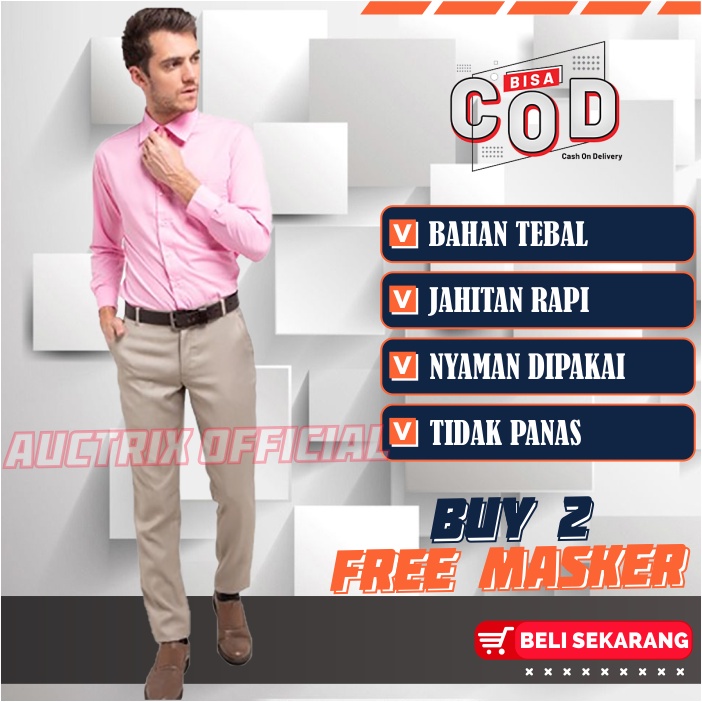 Kemeja Pria Hitam Lengan Panjang Slimfit Kemeja Hitam Pria Polos kasual Kameja Hitam Army Putih Navy