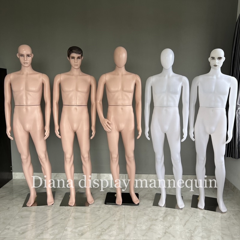 PATUNG MANEKIN BAJU FULLBODY PRIA DEWASA PLASTIK KOMPLIT DENGAN PLAT PLASTIK ATAU BESI